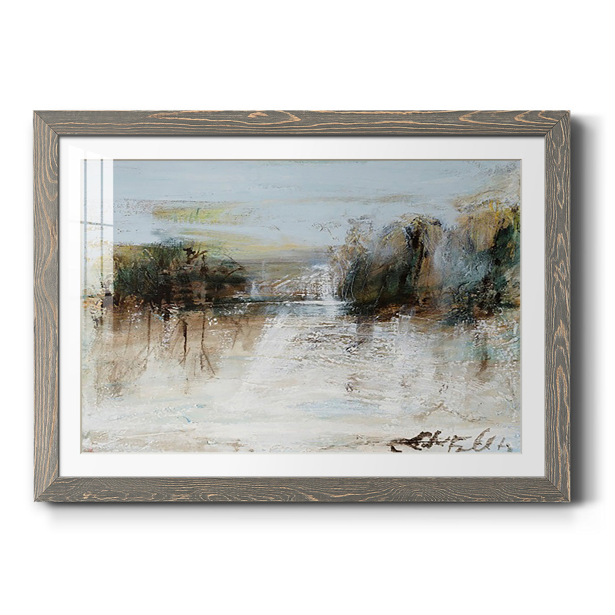Wintery Horizon I - Barnwood Framed Art Print