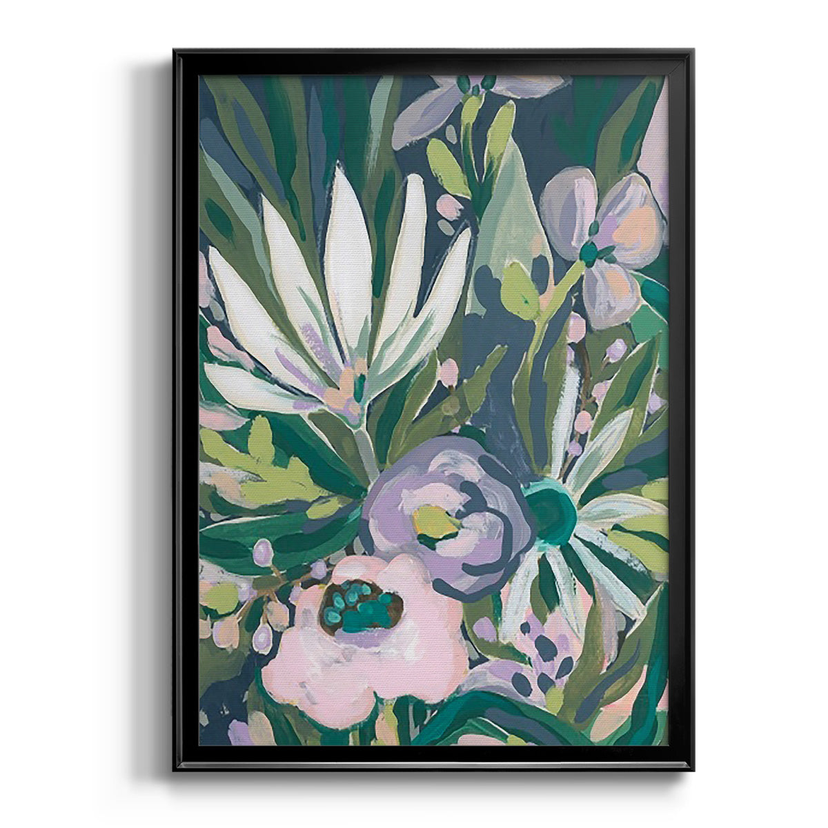 Purple Jungle Garden I - Modern Framed Canvas Print