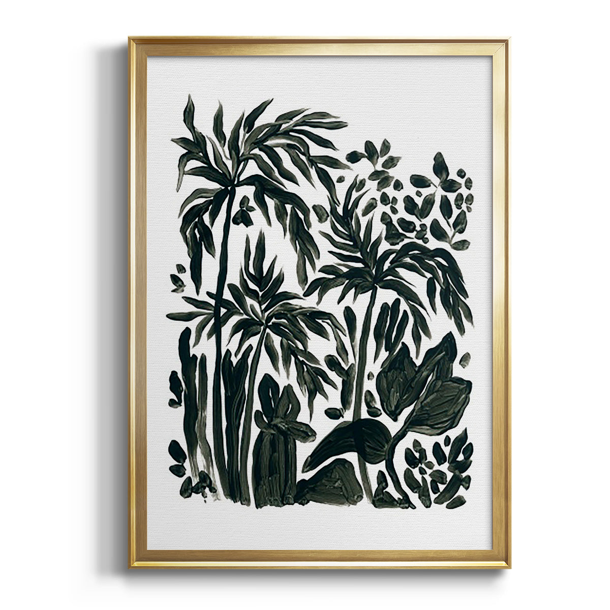 Ink Jungle III - Modern Framed Canvas Print