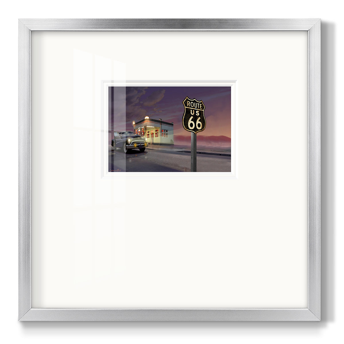 Route 66 - Double Matboard Framed Print