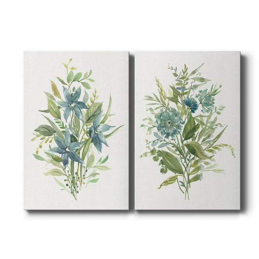 Greenery I Premium Gallery Wrapped Canvas - Ready to Hang - Set of 2 - 8 x 12 Each