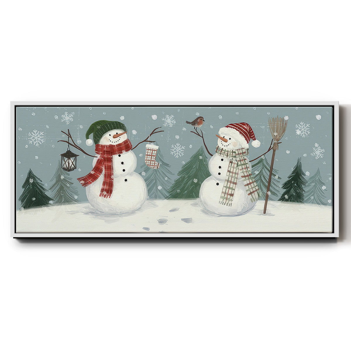 Snowmen VI - Floater Framed Canvas Print