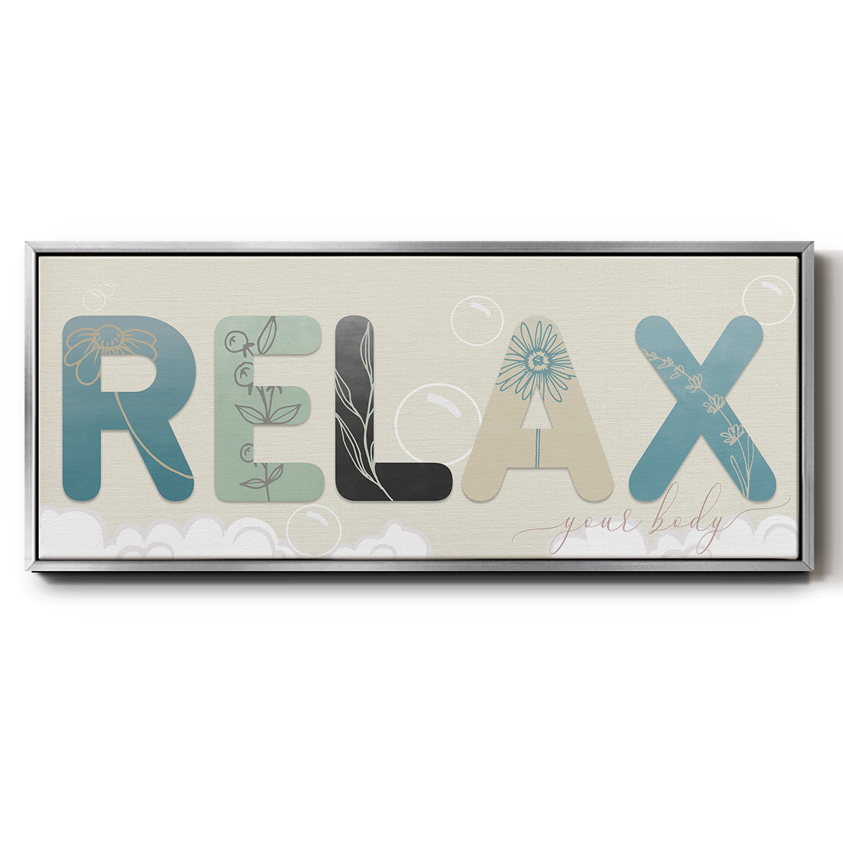 Relax Your Body - Floater Framed Canvas Print