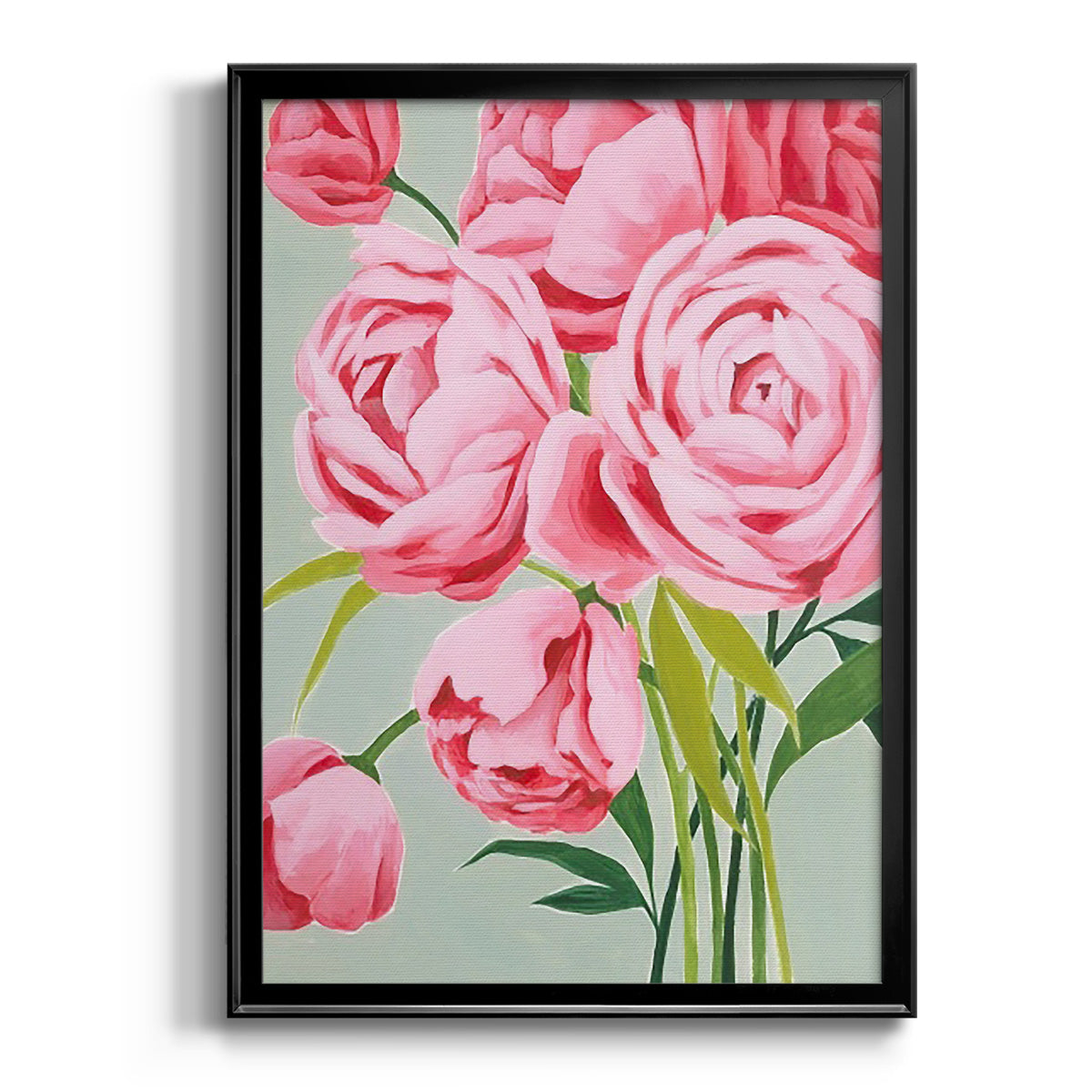 This Year's Peonies I - Modern Framed Canvas Print