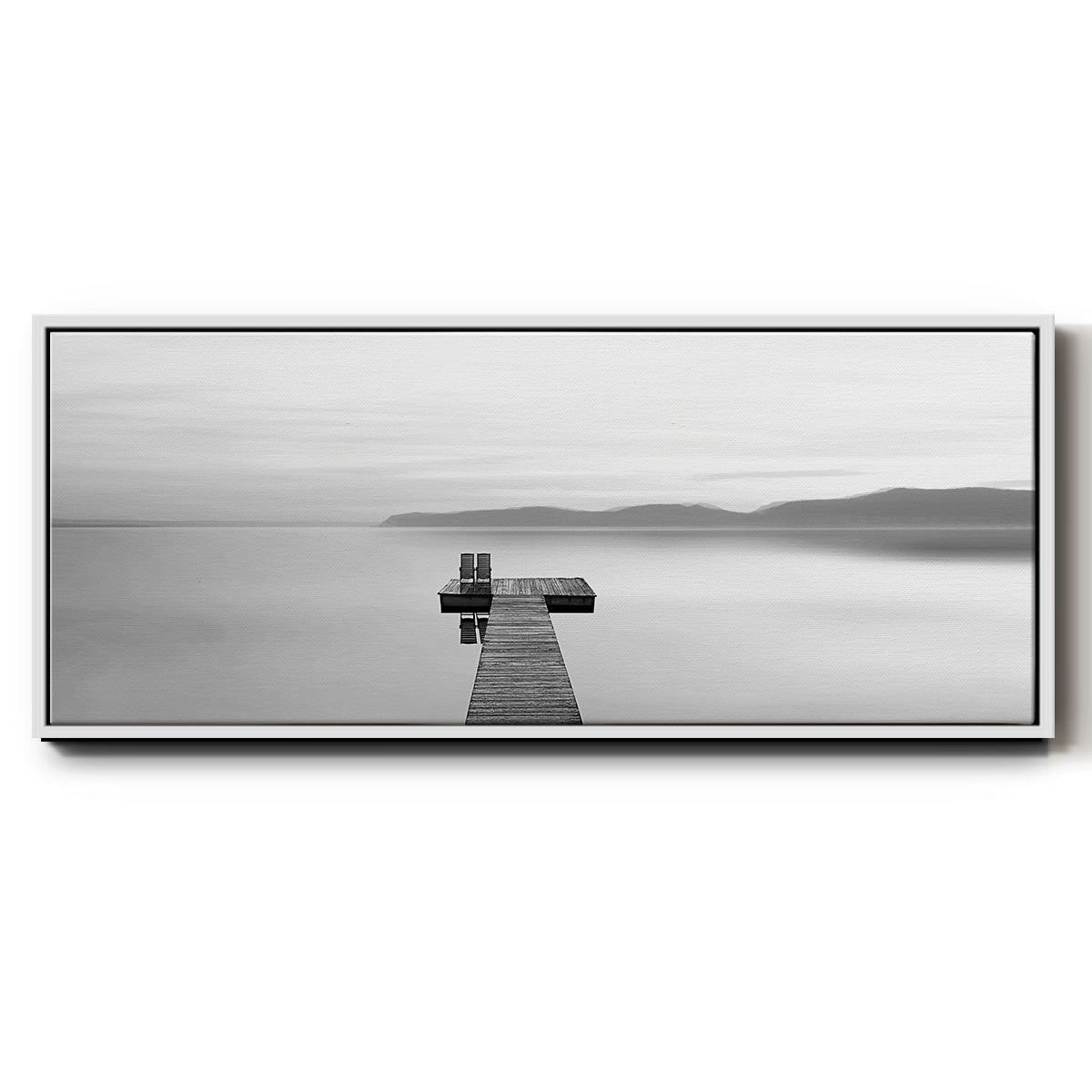 Black & White Water Panel XII - Floater Framed Canvas Print