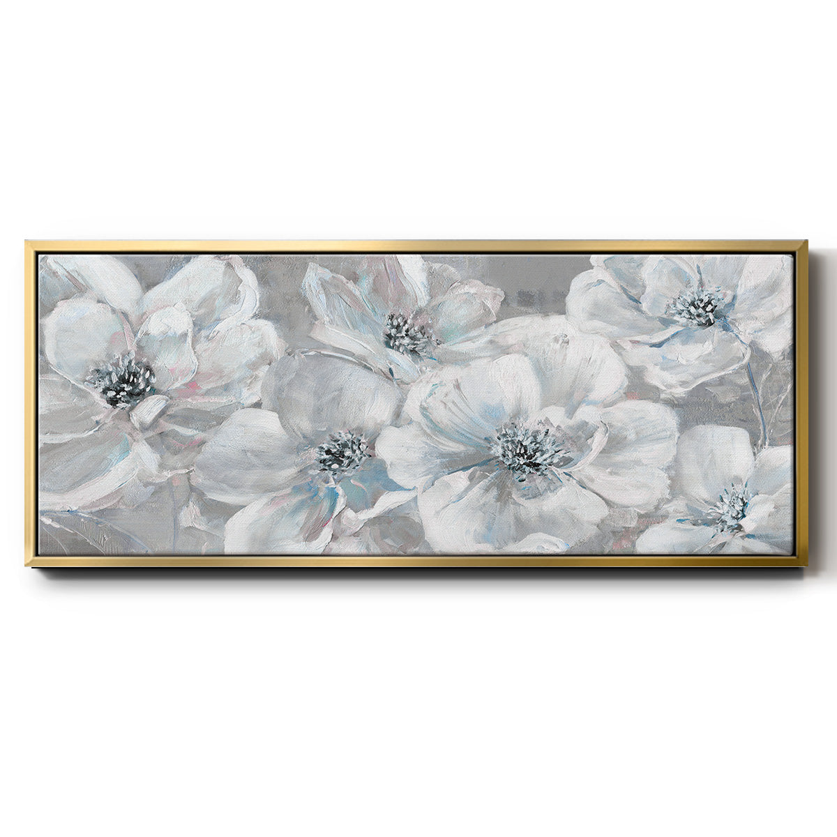 Soft Teal Summer - Floater Framed Canvas Print