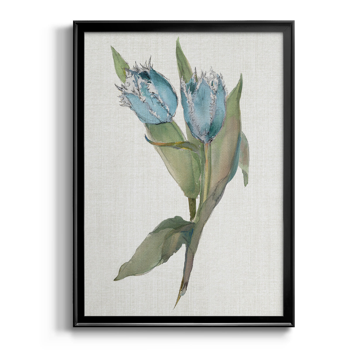 Blue Tulip Picks II - Modern Framed Canvas Print