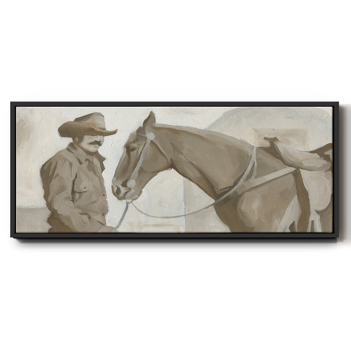 Work Friends II - Floater Framed Canvas Print