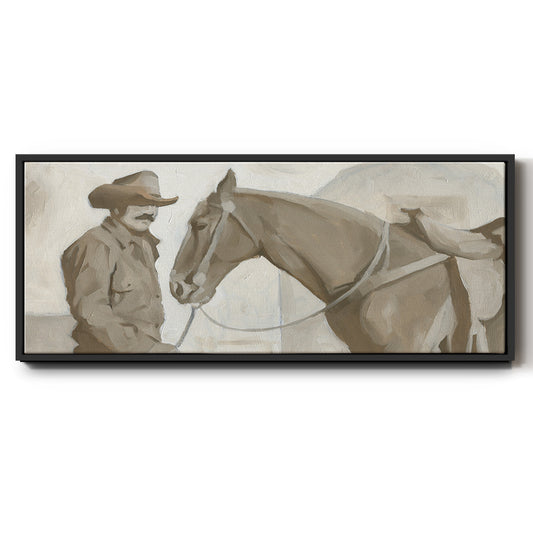Work Friends II - Floater Framed Canvas Print