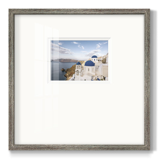 Santorini View Premium Framed Print Double Matboard