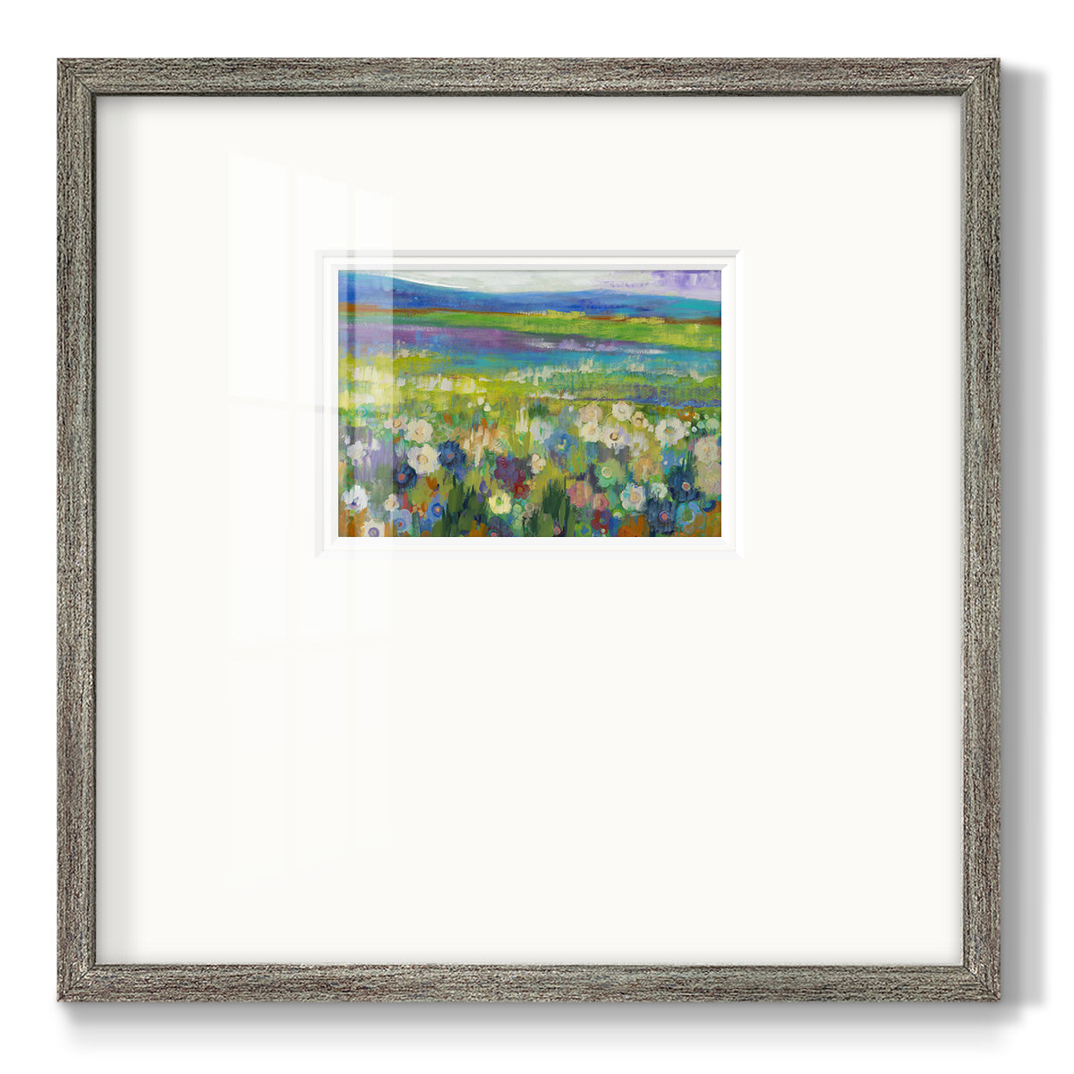 Flowerfields Premium Framed Print Double Matboard