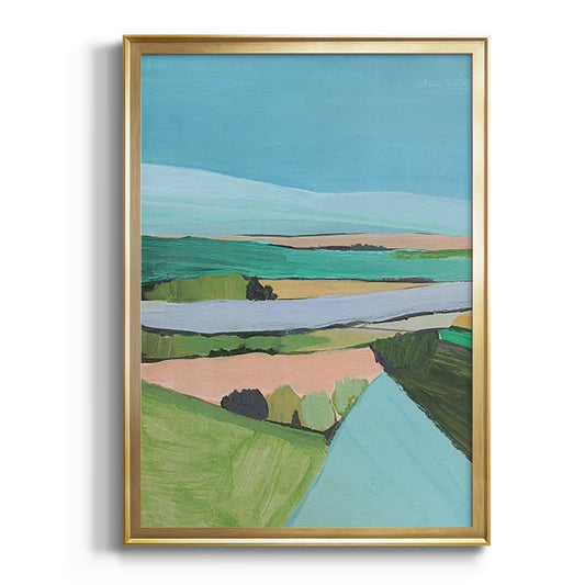 Bright Colored Countryside I - Modern Framed Canvas Print