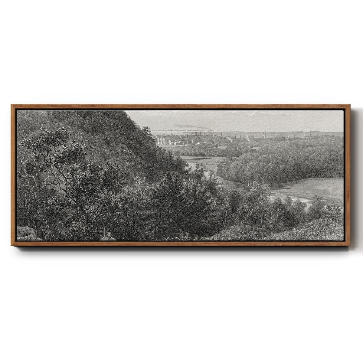 East Rock, New Haven - Floater Framed Canvas Print