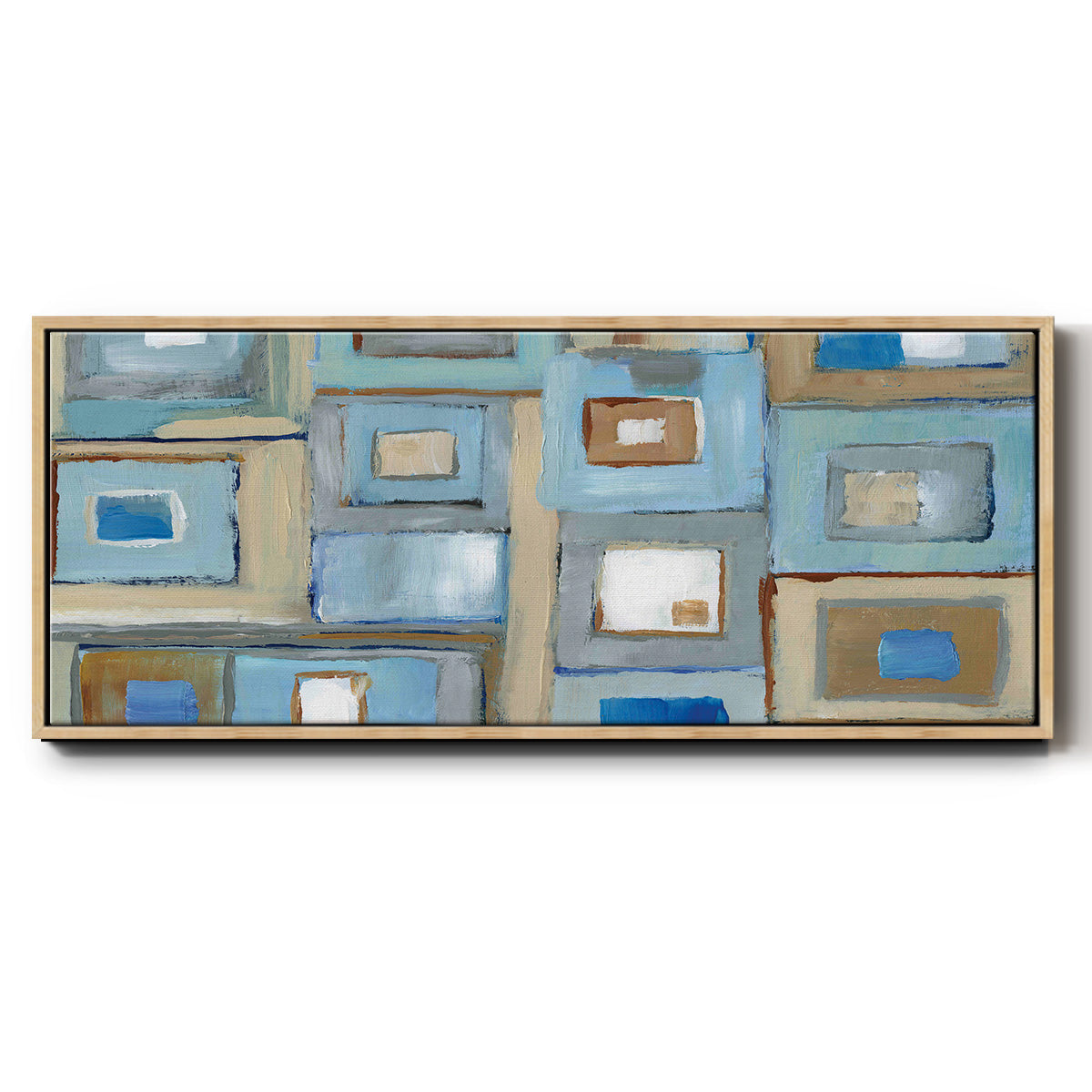 Variation on Greek Key I - Floater Framed Canvas Print