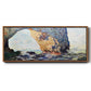 The rocky cliffs of Ã‰tretat (La Porte man) [1] by Monet - Floater Framed Canvas Print