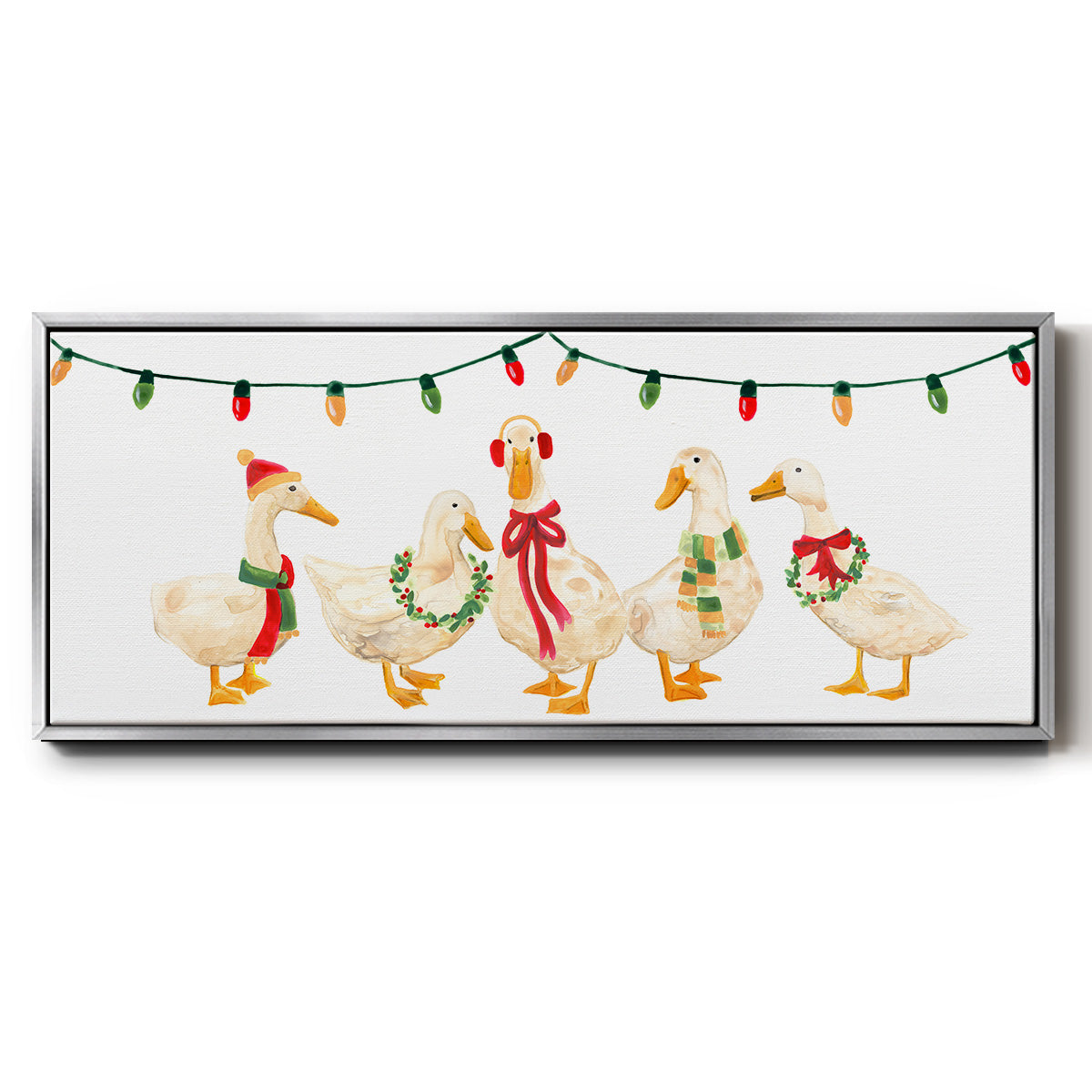 Merry Quackmas Collection D - Floater Framed Canvas Print