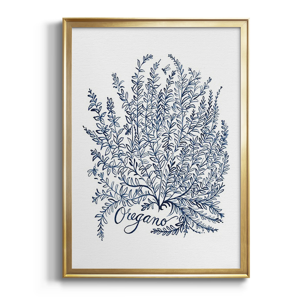 Summer Herb Garden Sketches II - Modern Framed Canvas Print