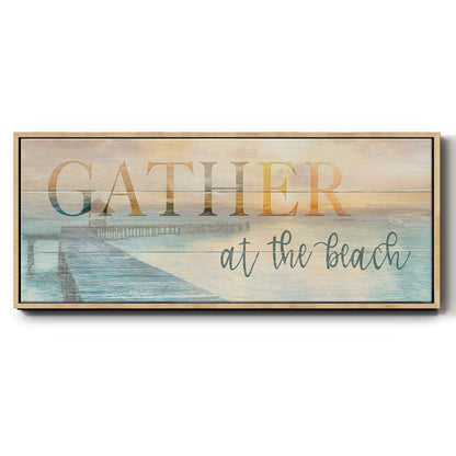 Gather at the Beach - Floater Framed Canvas Print