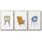 Take a Seat I - Framed Premium Gallery Wrapped Canvas L Frame 3 Piece Set - Ready to Hang