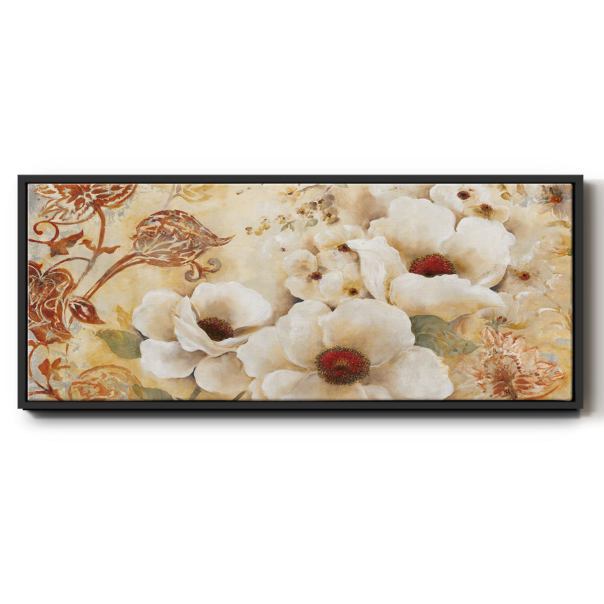 English Garden - Floater Framed Canvas Print