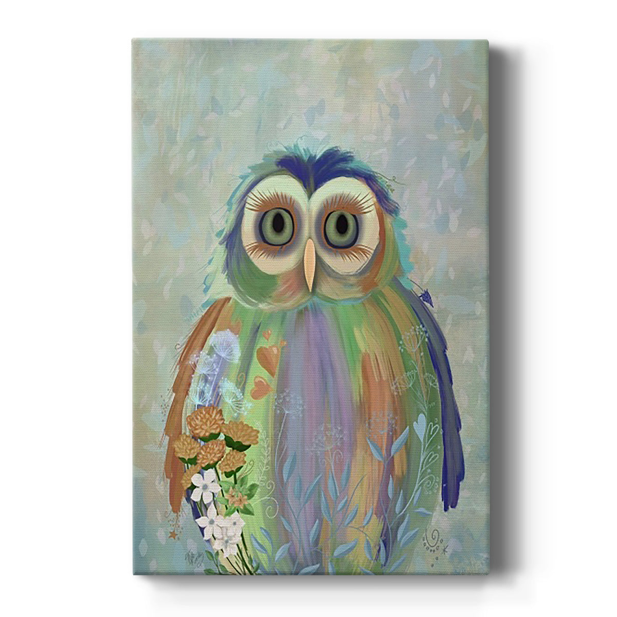 Fantastic Florals Owl - Canvas Art Print