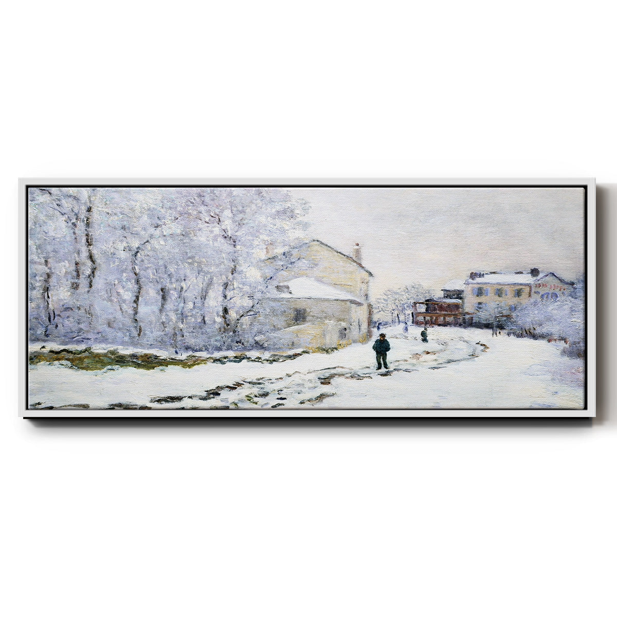 Snow in Argenteuil, 1875 - Floater Framed Canvas Print