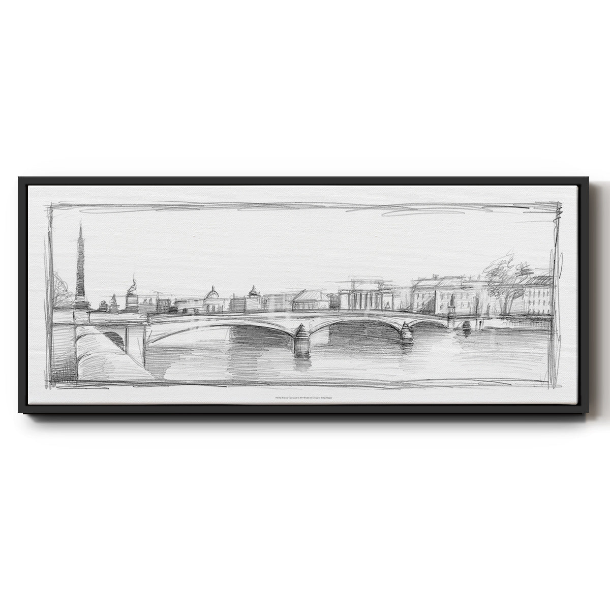 Pont du Carroussel - Floater Framed Canvas Print