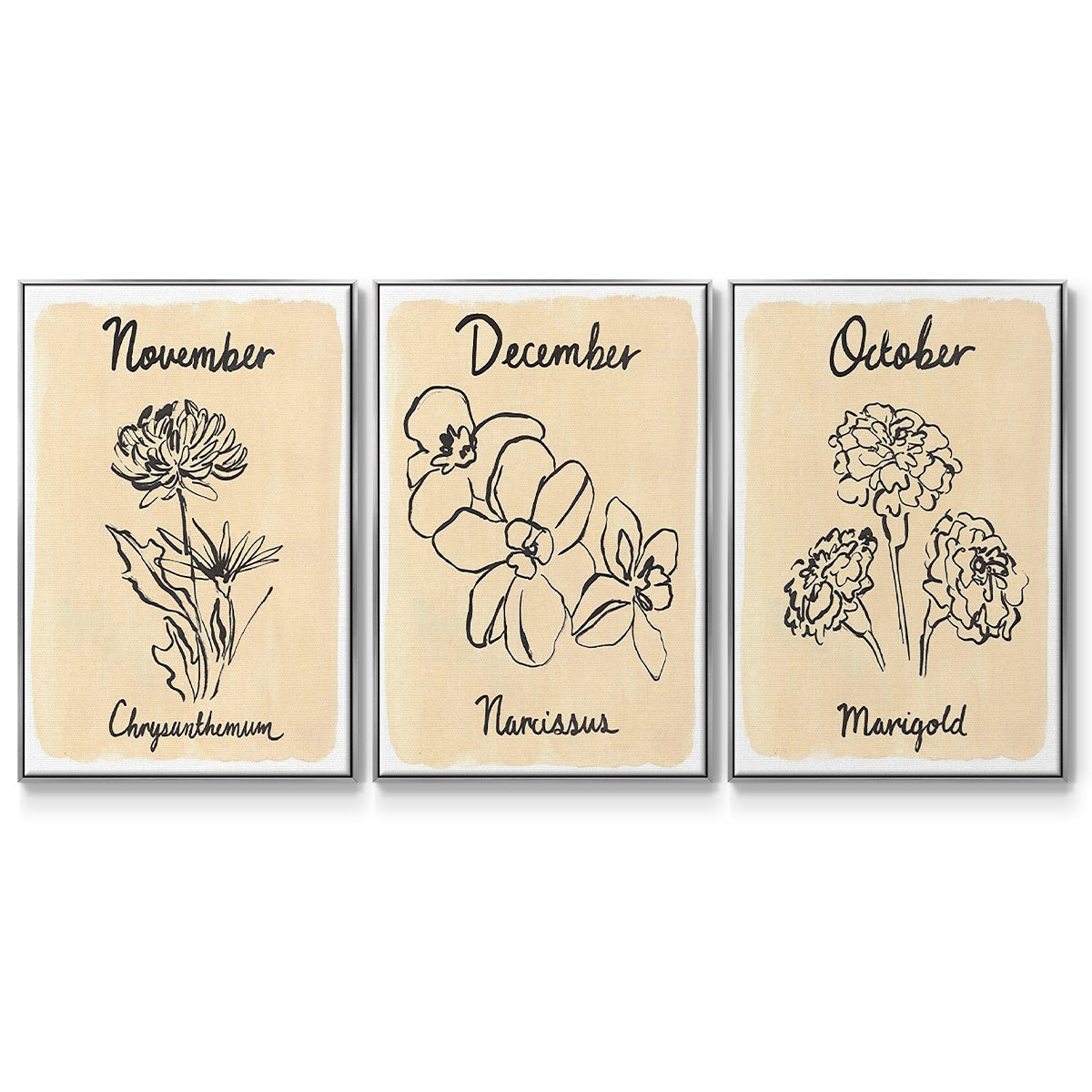 Birth Month X - Floater Framed Canvas Set