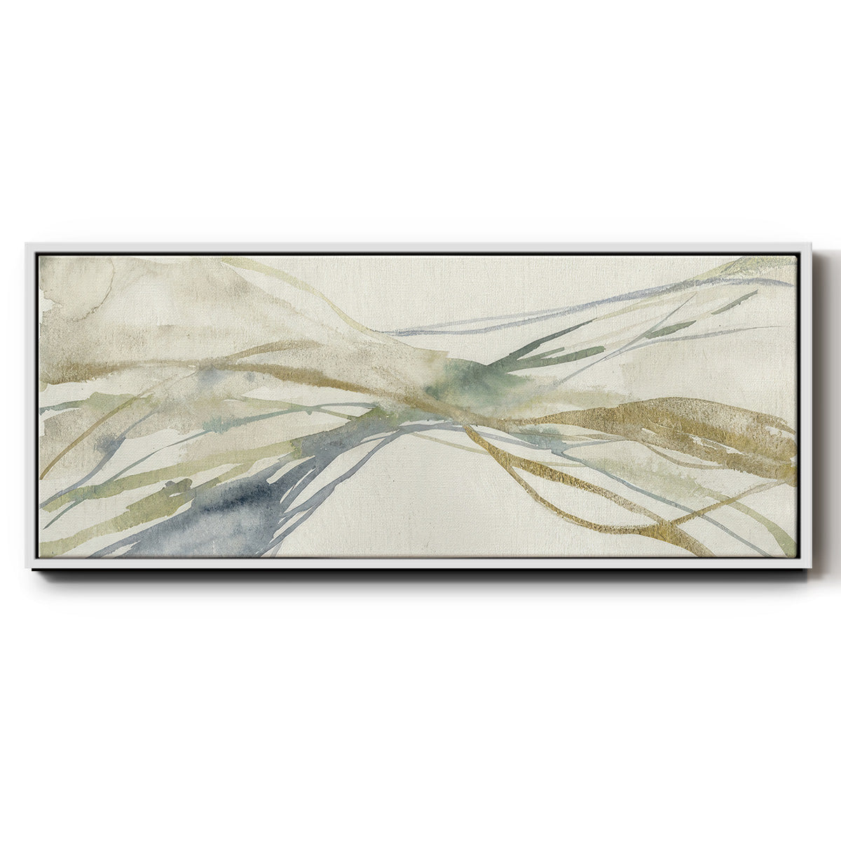 Watercolor Waves I - Floater Framed Canvas Print