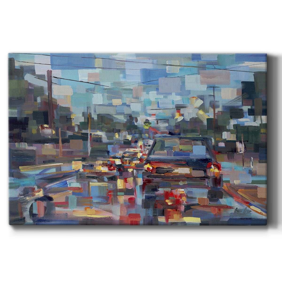 Red Traffic Premium Gallery Wrapped Canvas - Ready to Hang