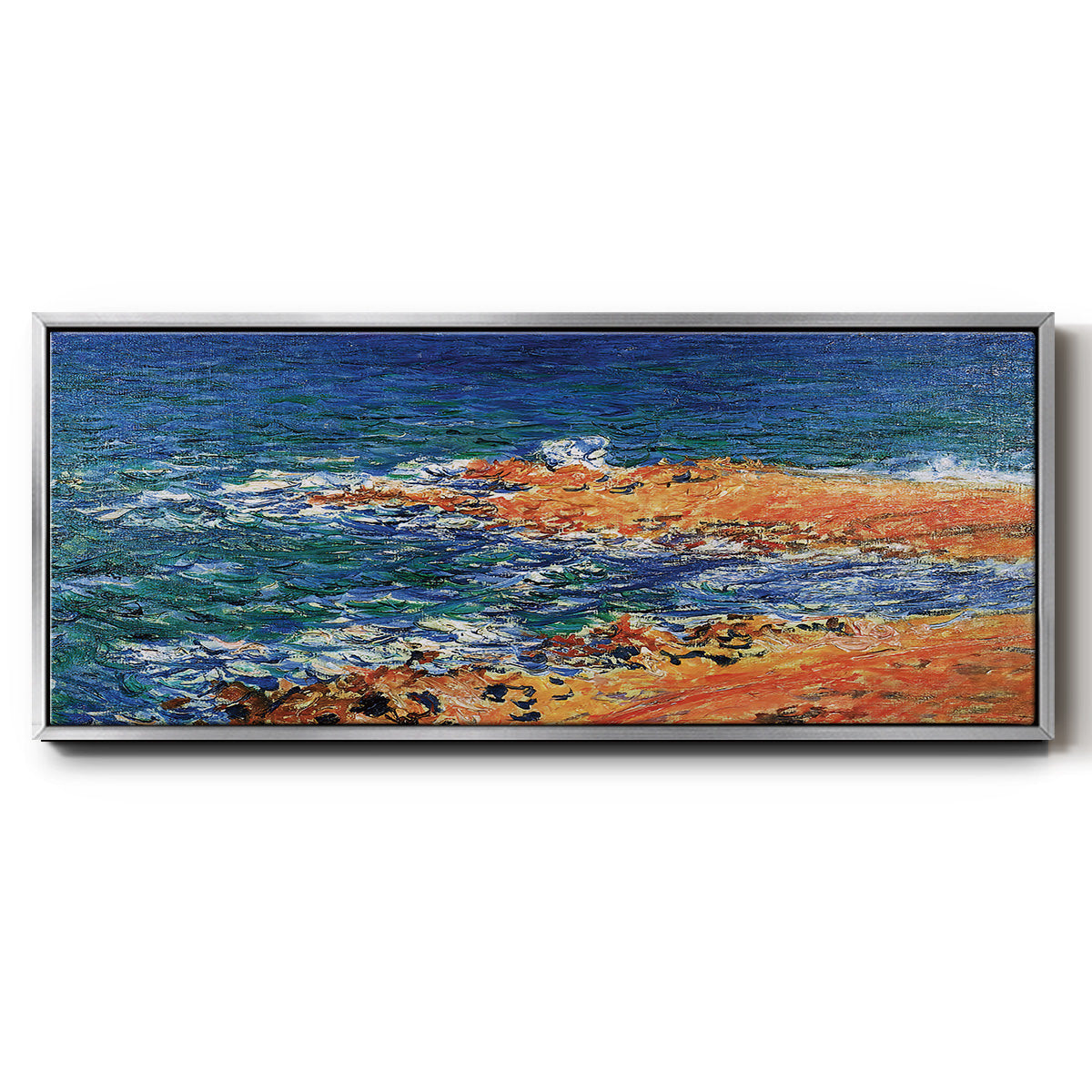 The 'Big Blue' Sea in Antibes, 1888 - Floater Framed Canvas Print