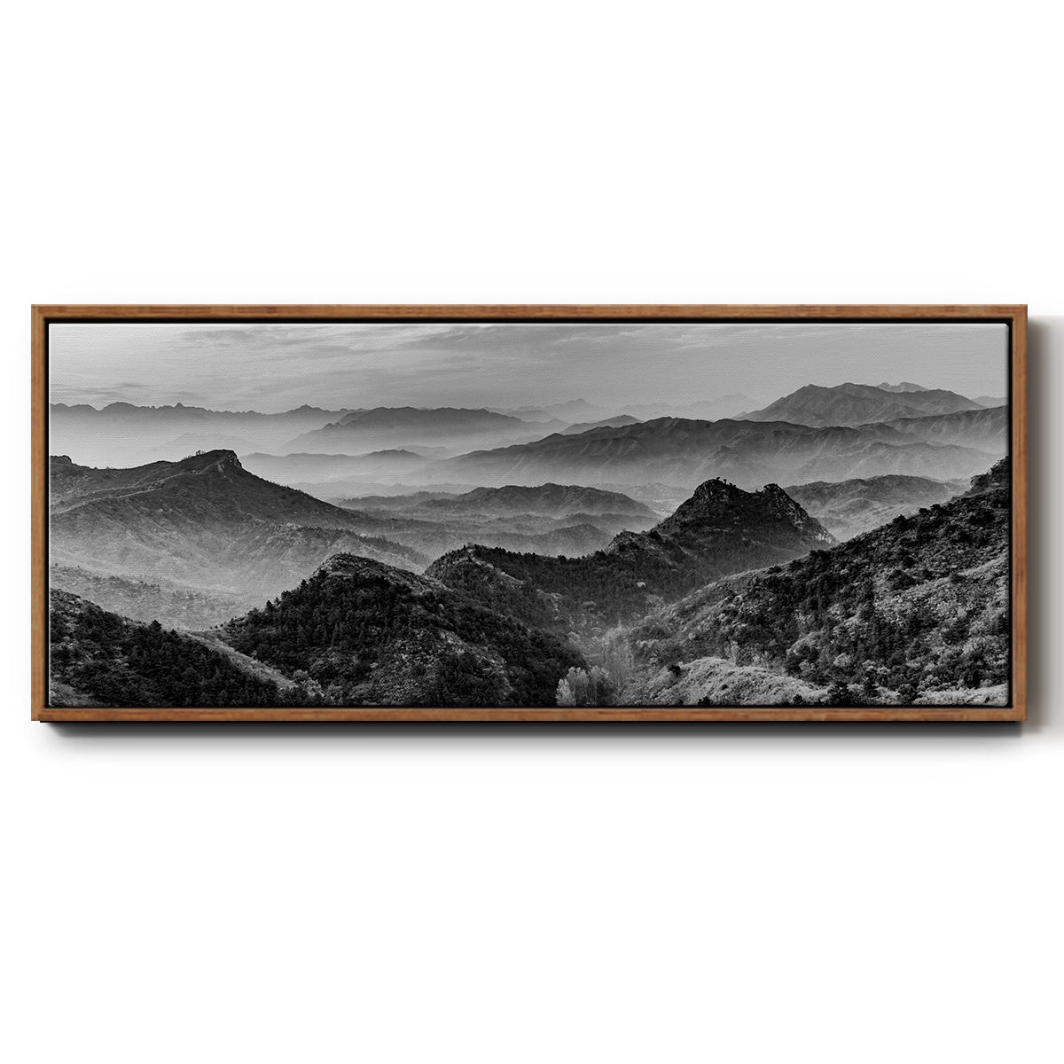 Mountains of the Great Wall - Floater Framed Canvas Print