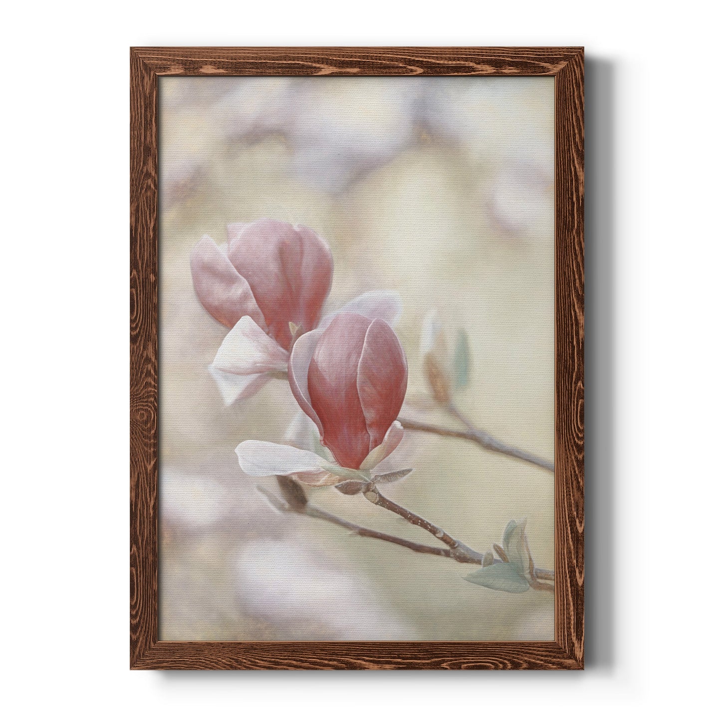 Blooming Hearts - Premium Canvas Framed in Barnwood - Ready to Hang