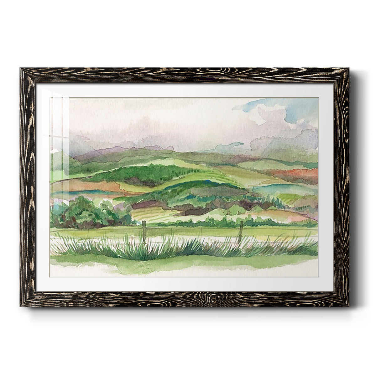 Bennachie Rain I - Barnwood Framed Art Print