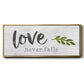 Love Never Fails - Floater Framed Canvas Print