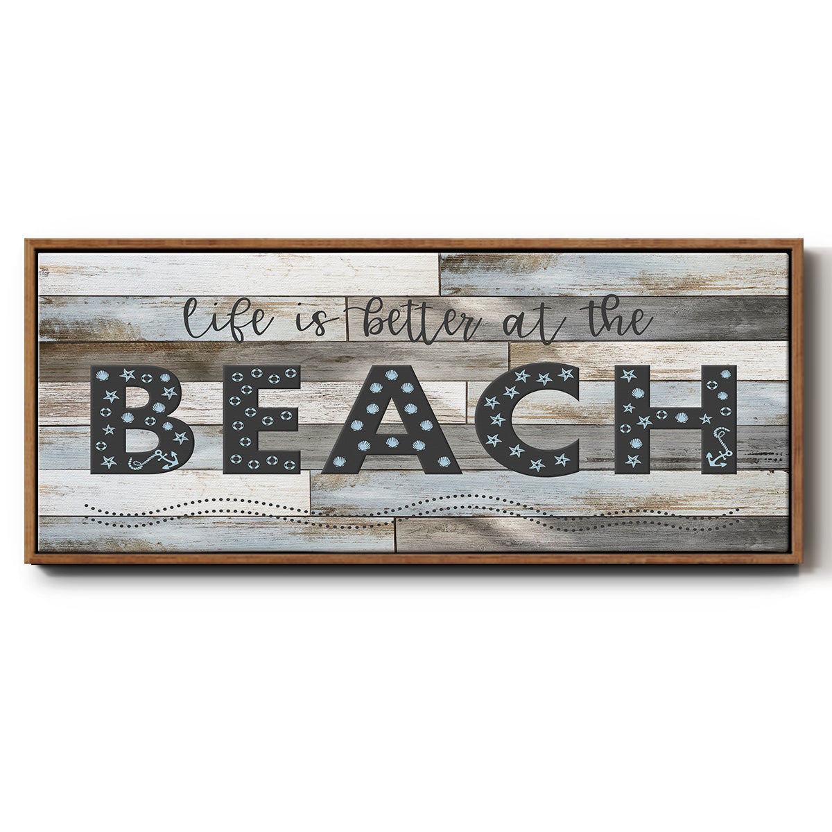Better at the Beach - Floater Framed Canvas Print
