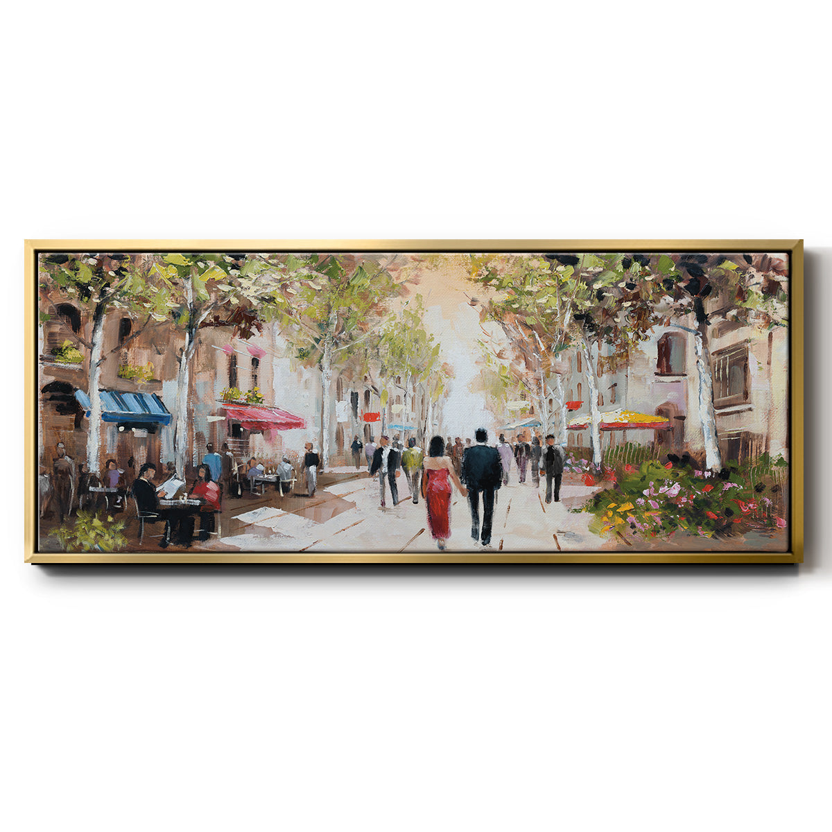 Paris Teal III - Floater Framed Canvas Print
