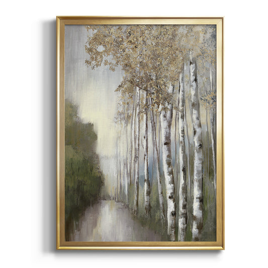 Woodland Walk Neutral - Modern Framed Canvas Print