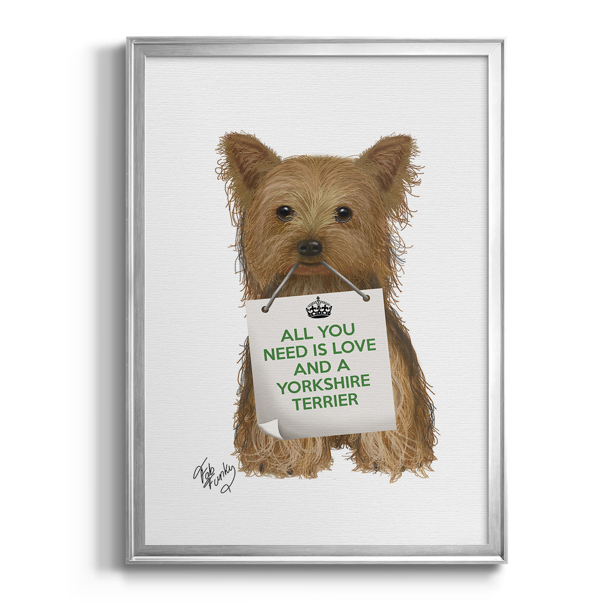 Love and Yorkshire Terrier - Modern Framed Canvas Print