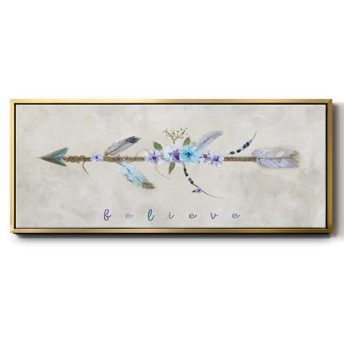 Boho Arrow I - Floater Framed Canvas Print