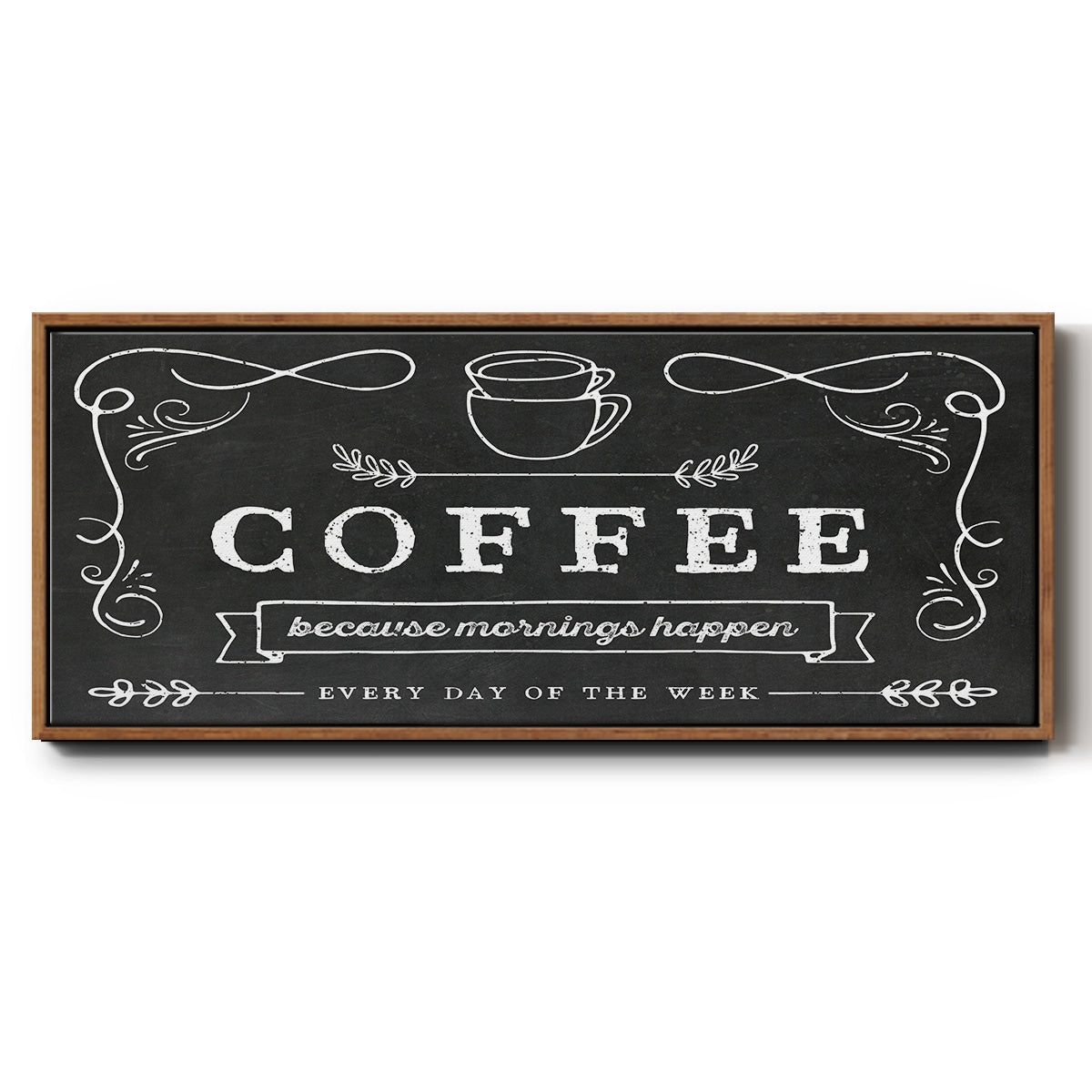 Coffee Everyday - Floater Framed Canvas Print