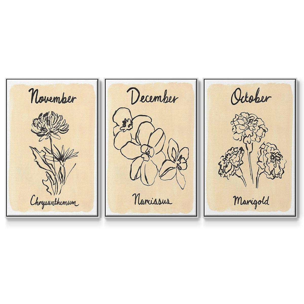 Birth Month X - Floater Framed Canvas Set