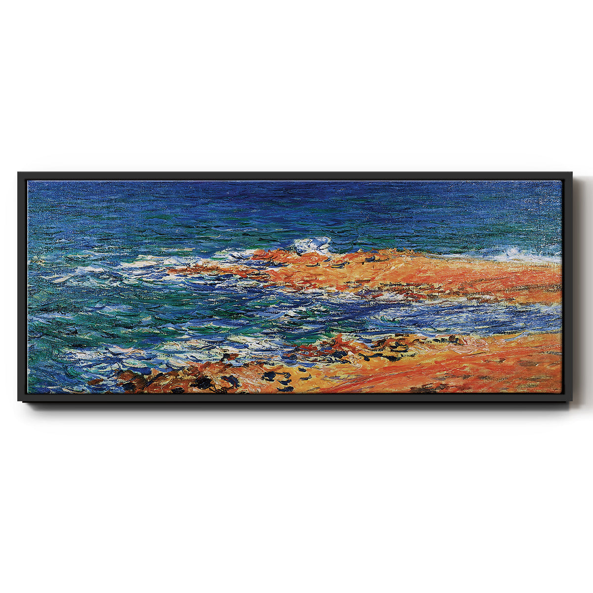The 'Big Blue' Sea in Antibes, 1888 - Floater Framed Canvas Print