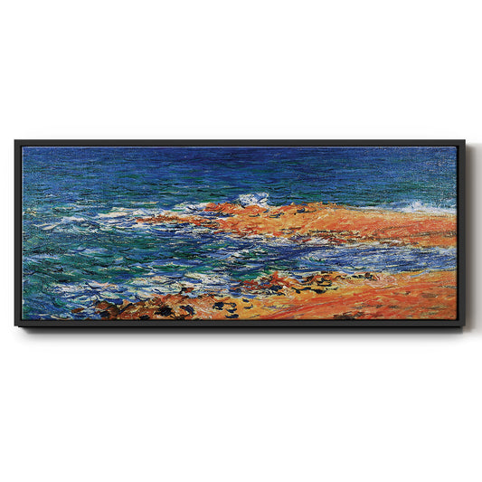The 'Big Blue' Sea in Antibes, 1888 - Floater Framed Canvas Print