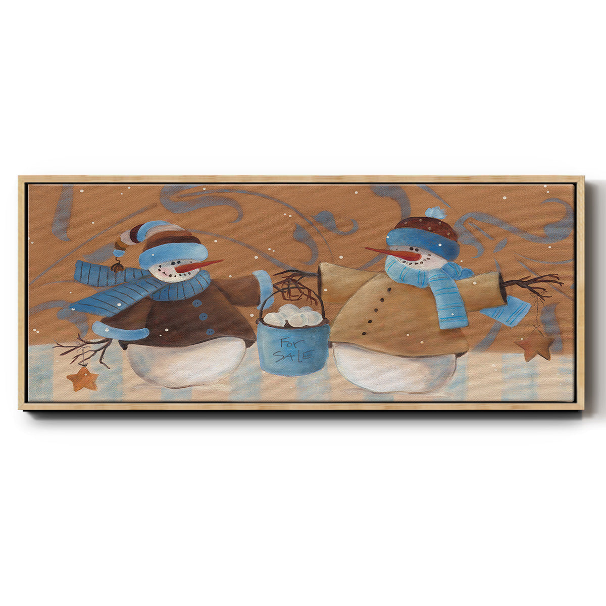 Snowball Bucket - Floater Framed Canvas Print