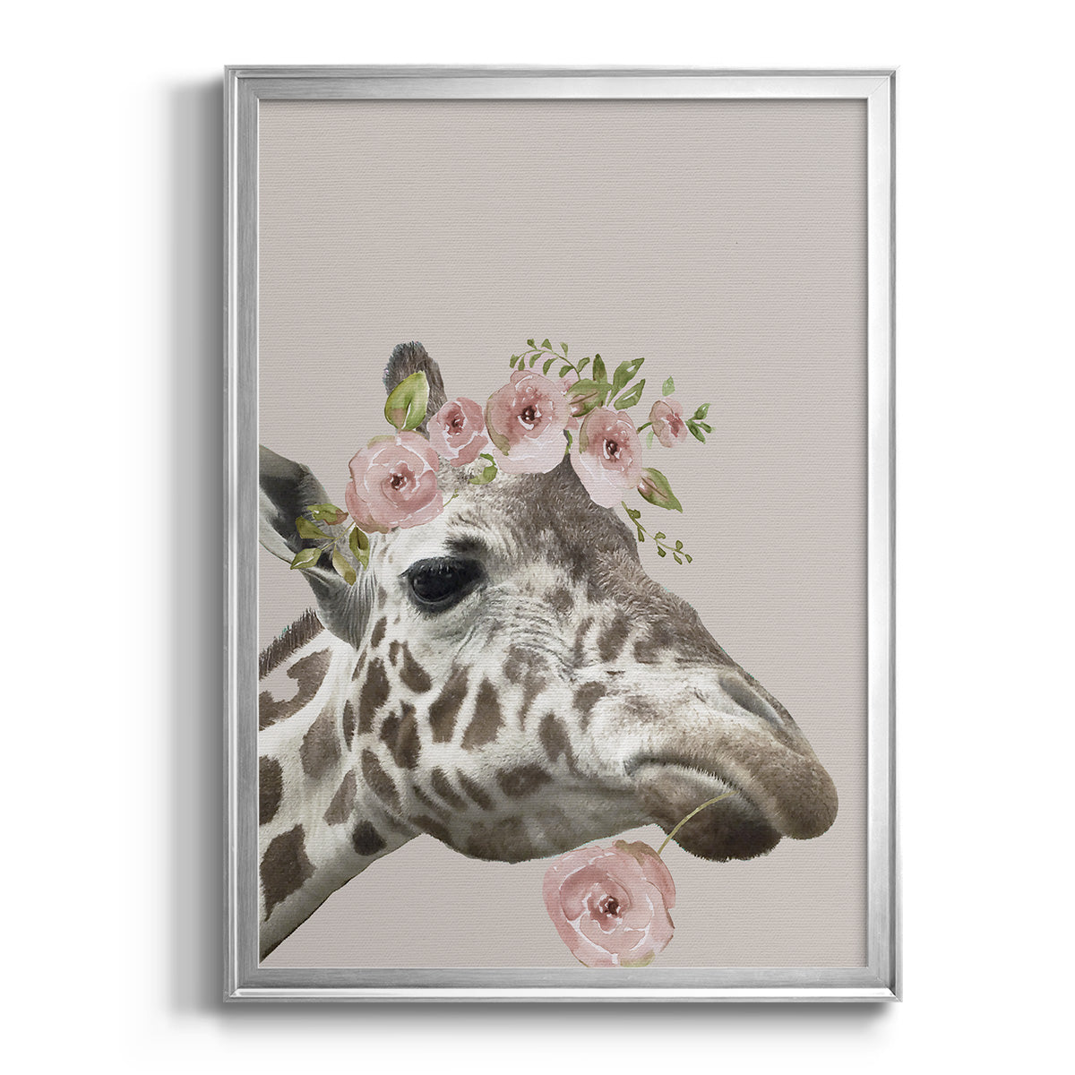 Peek A Boo Giraffe II - Modern Framed Canvas Print