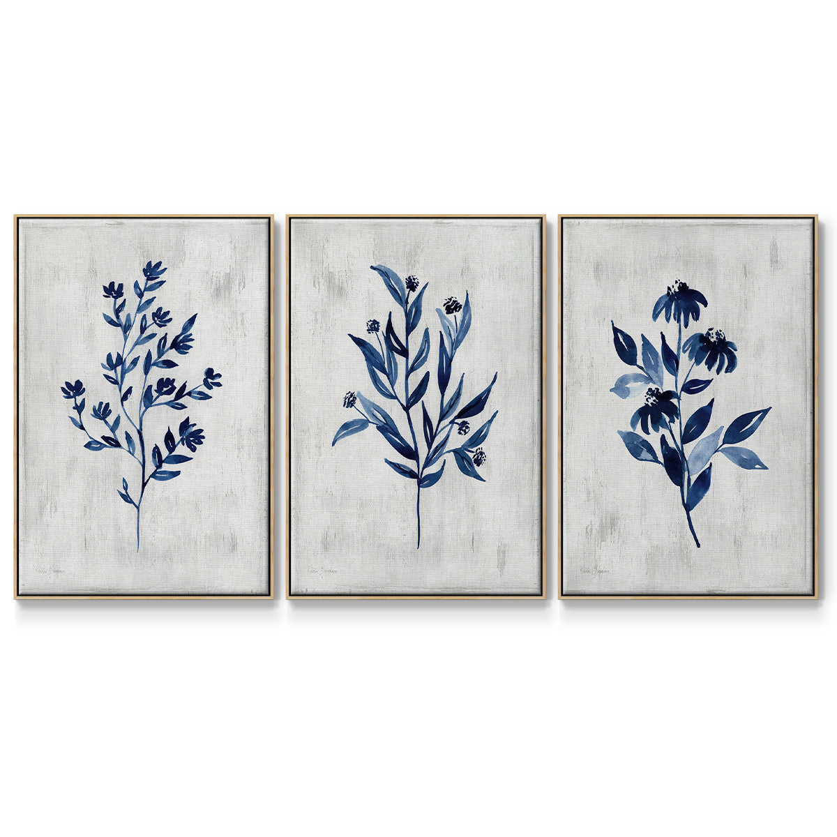 Wild Indigo I - Floater Framed Canvas Set