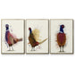 Pheasant Shooting Party 5 - Framed Premium Gallery Wrapped Canvas L Frame 3 Piece Set - Ready to Hang