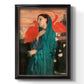 Impressionist portrait of a young woman with an ibis by Edgar Degas printed on canvas in an ornate bronzed mahogany wood frame with a vertical orientation.