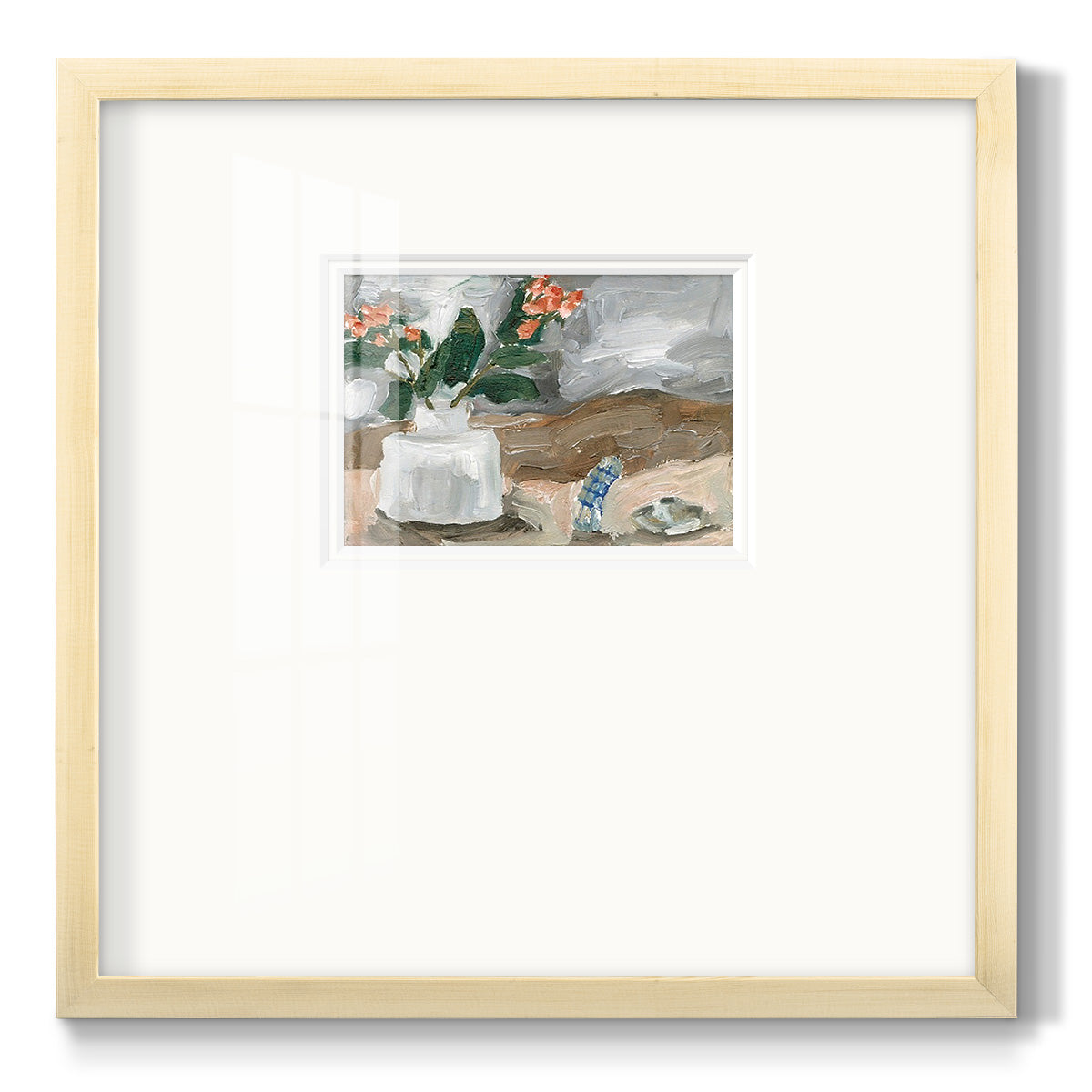 Vase of Pink Flowers III - Double Matboard Framed Print